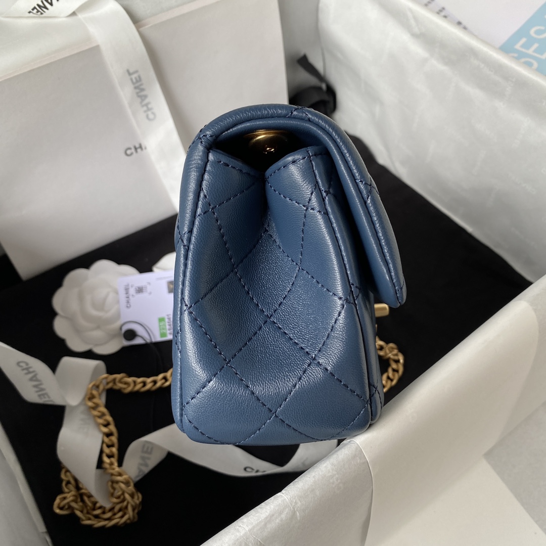 Small Classic Flap Lambskin Bag AS4041 Blue